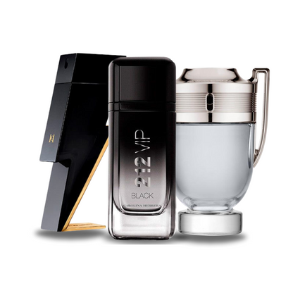 Combo de 3 Parfums - Bad Boy de Carolina Herrera, 212 VIP Black de Carolina Herrera et Invictus de Paco Rabanne [100 ml chacun]